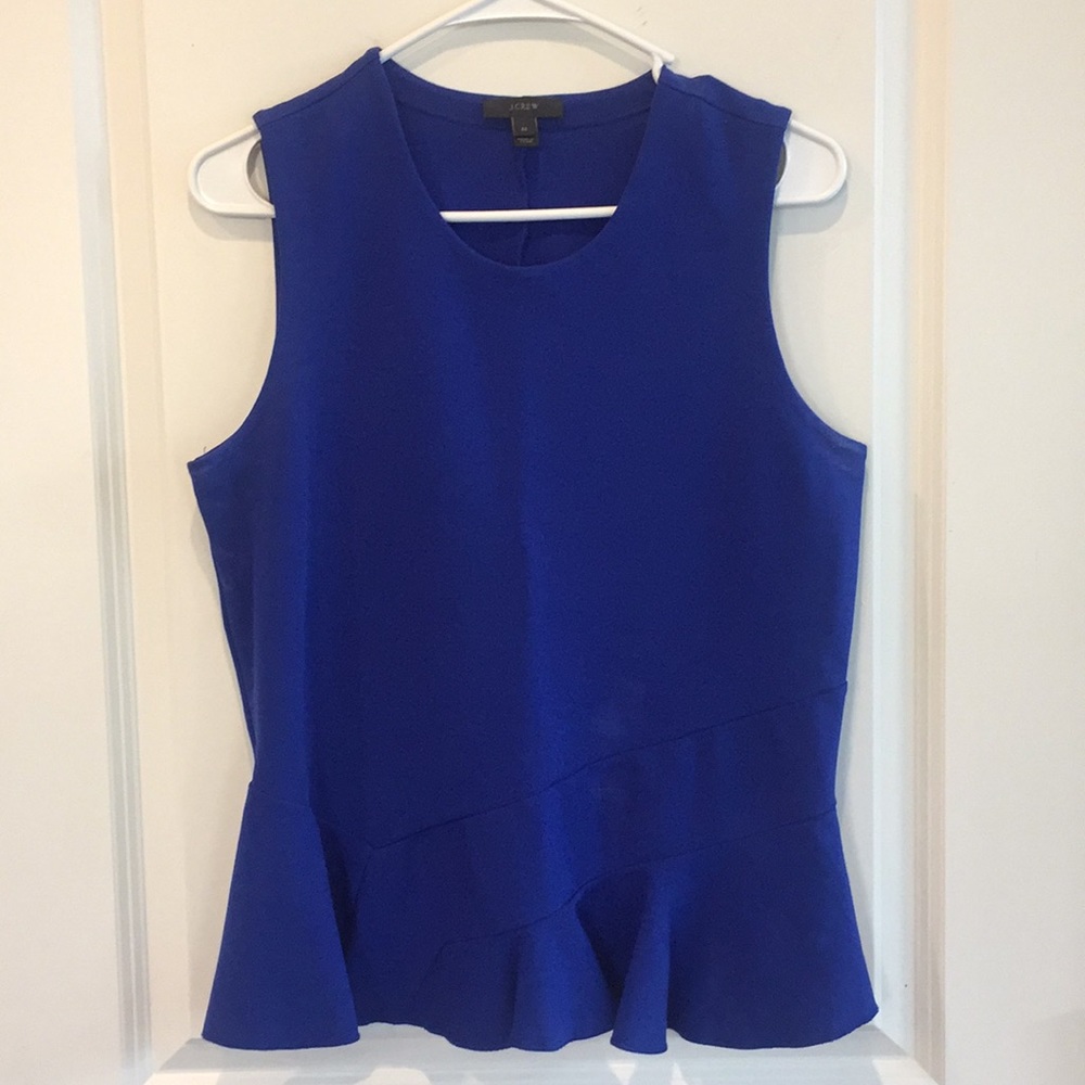 J.Crew Royal Blue Sleeveless Peplum Top